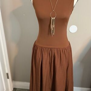 Elegant Brown Maxi Dress